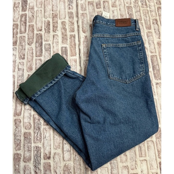L.L. Bean Other - L.L. Bean Mens 32x30 Relaxed Fit Fleece Lined Blue Denim Jeans Cold Weather NWT
